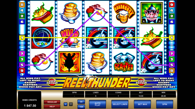 Игровой интерфейс Reel Thunder 5